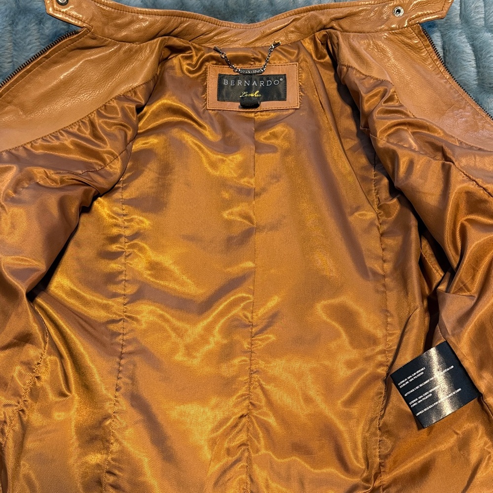 Bernardo Cognac Leather Moto Jacket - Picture 8 of 15